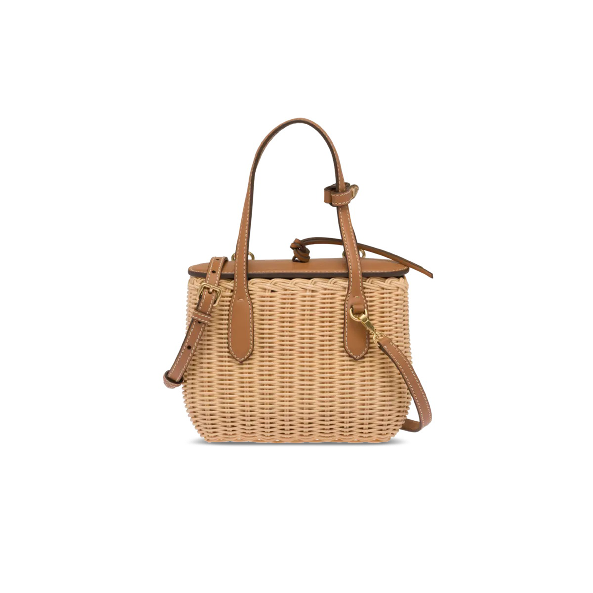 M1v M1v wicker and leather handbag 5ba222 (19*14.5*9.5cm)